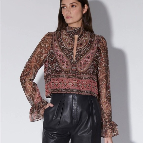 Walter Baker Aubrey Grand Paisley Top Boho Chic - Picture 12 of 12